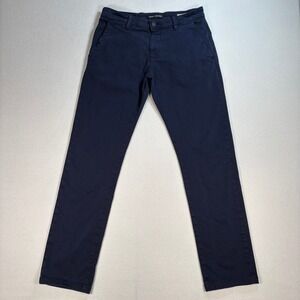 Mavi Jeans Johnny Pants Mens 31x31 Navy Slim Straight Stretch Chino Slash Pocket